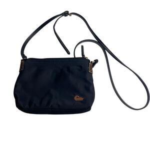 Dooney and Burke Black Brown Small Duck Crossbody Purse Bag Pink Inside Nylon